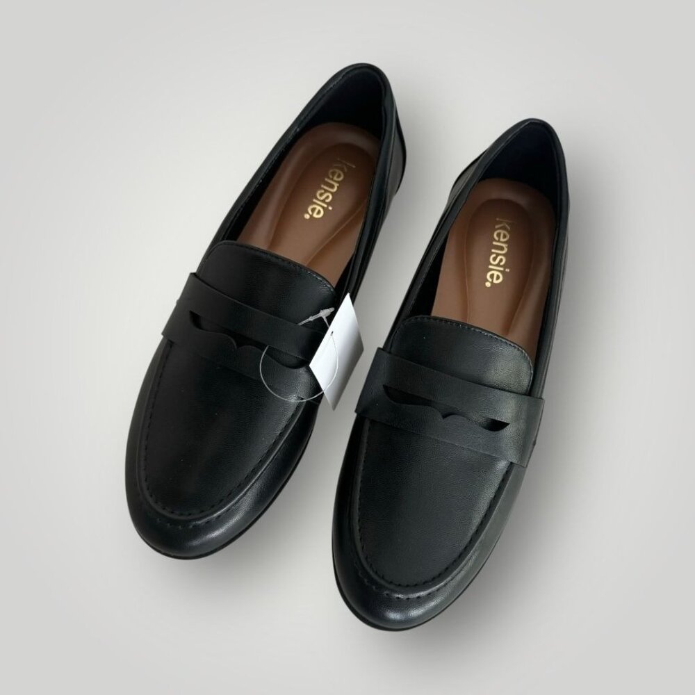 Kensie Women's Penny Loafer Black 8.5